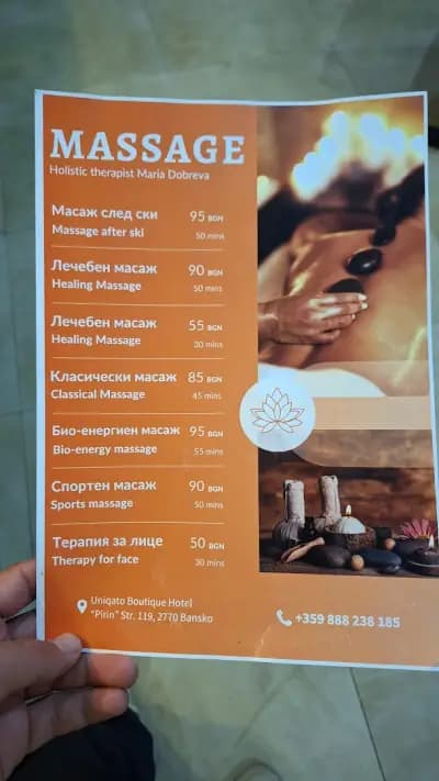 MASSAGE Myofascial in Bansko Holistic therapist Maria Dobreva