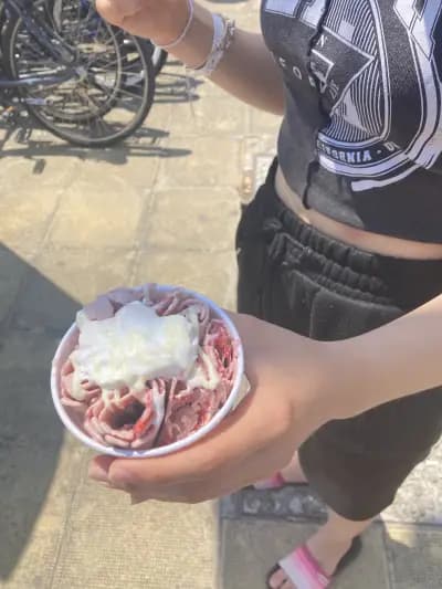 Icecream rolls and bubble waffles