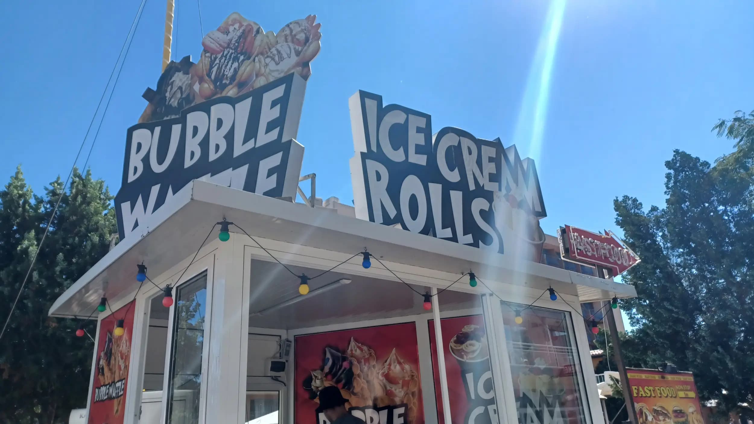 Icecream rolls and bubble waffles