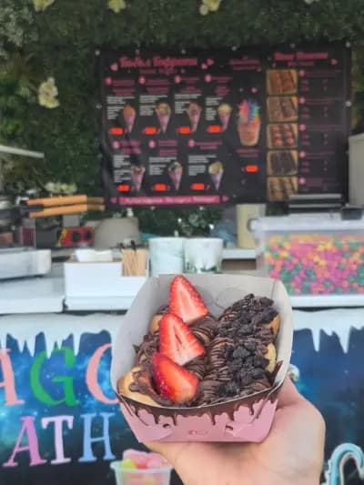 Bubble Waffle Dragon breath and Baked Mini Donuts