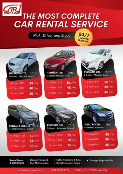Car 1 Rent a car and Transfers Bansko