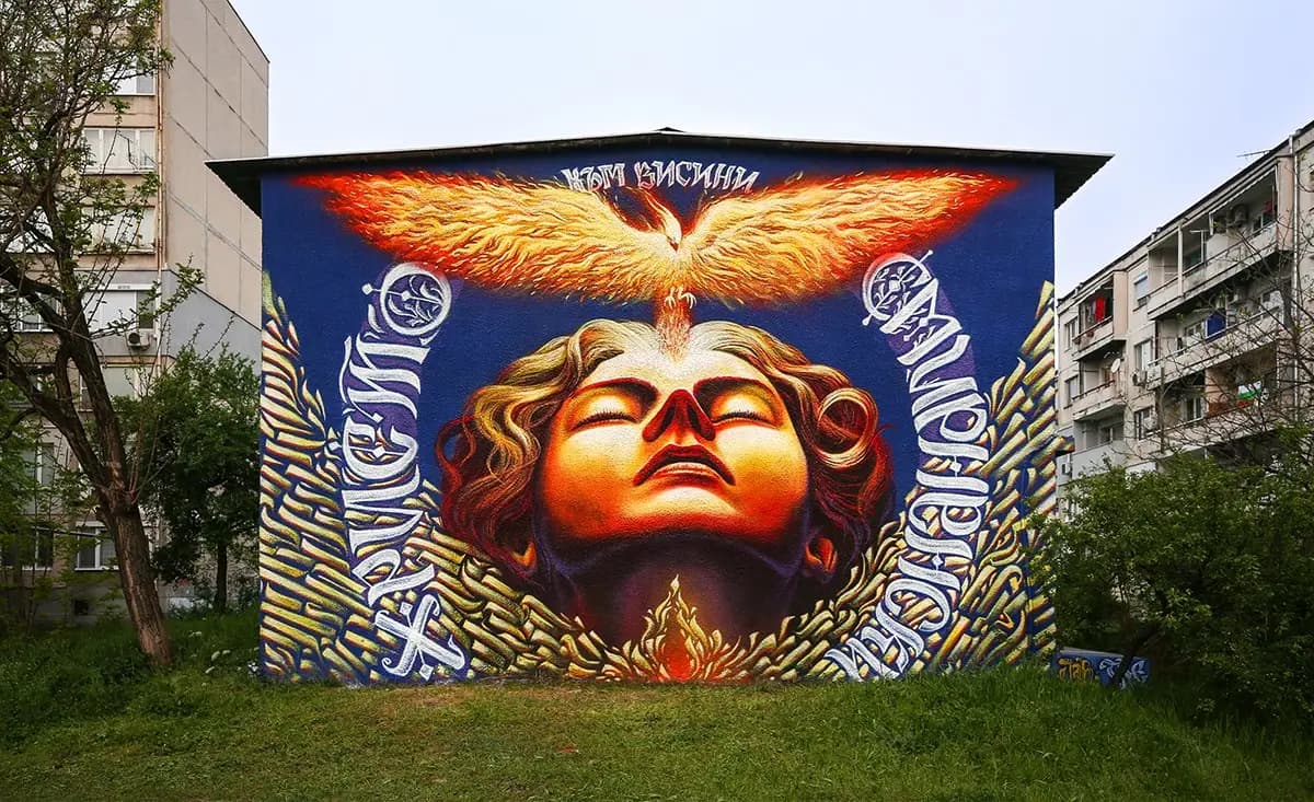 Living wall Mural by JahOne & TSE