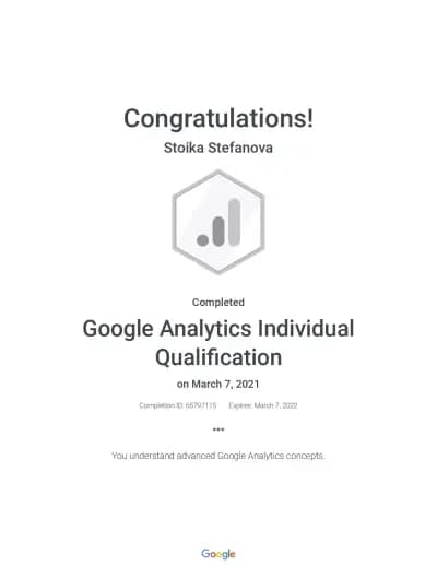 Stoyka Stefanova - Web designer, SEO specialist, Copywriter