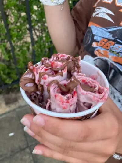 Icecream rolls and bubble waffles