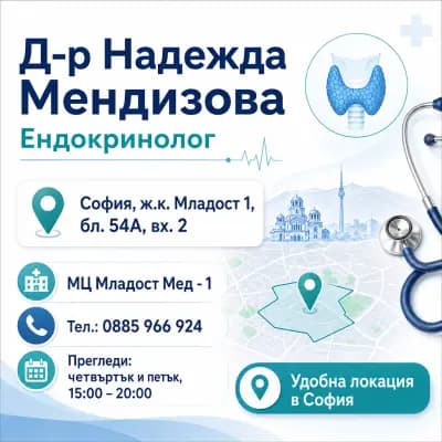 д-р Надежда Мендизова Ендокринолог София